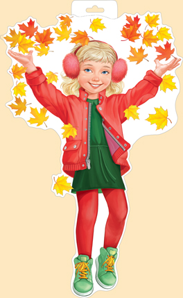 Плакат вырубной двусторонний "Девочка в красной куртке" Формат А3