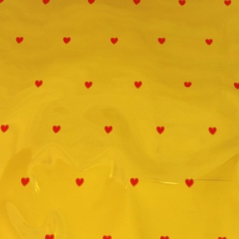 Пакет прозрачный с рисунком "Красные сердца" с металлизированной цветной стороной (20 х 30 см)