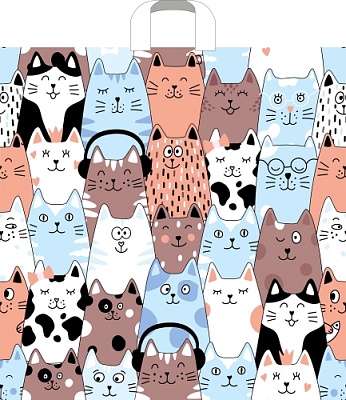 Пакет полиэтиленовый с петлевой ручкой "Пушистая компания" (55х55 см)