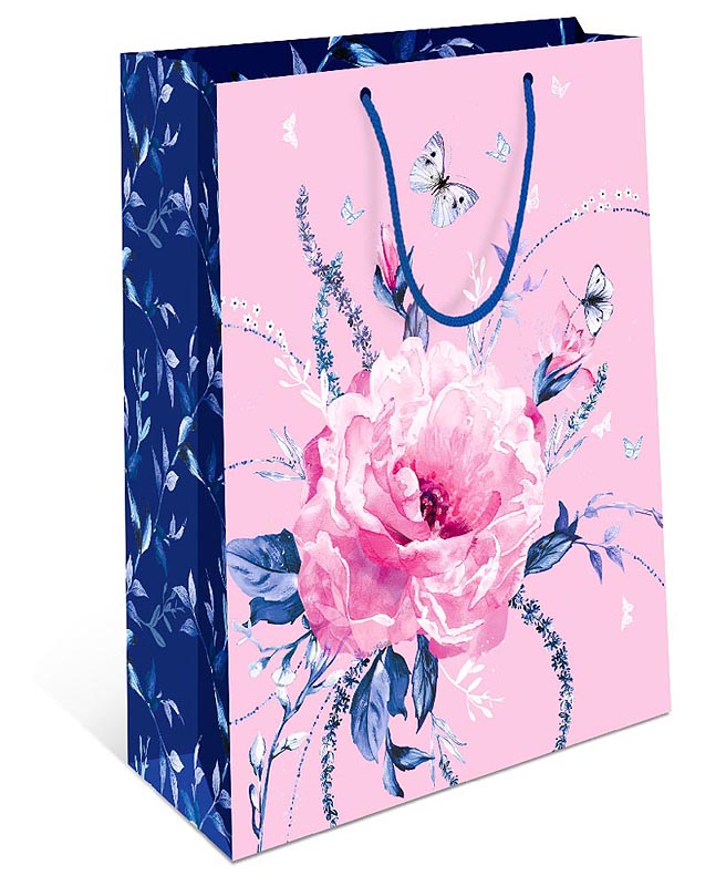 Пакет подарочный "Большой розовый цветок" (DE)
