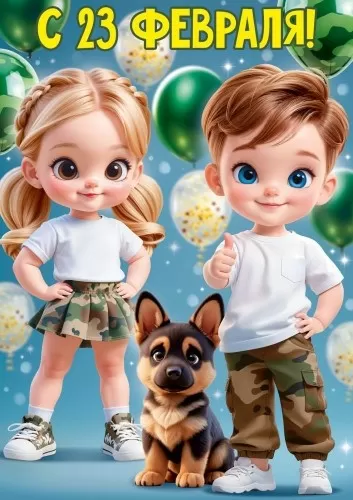Плакат "23 февраля!" Формат А3