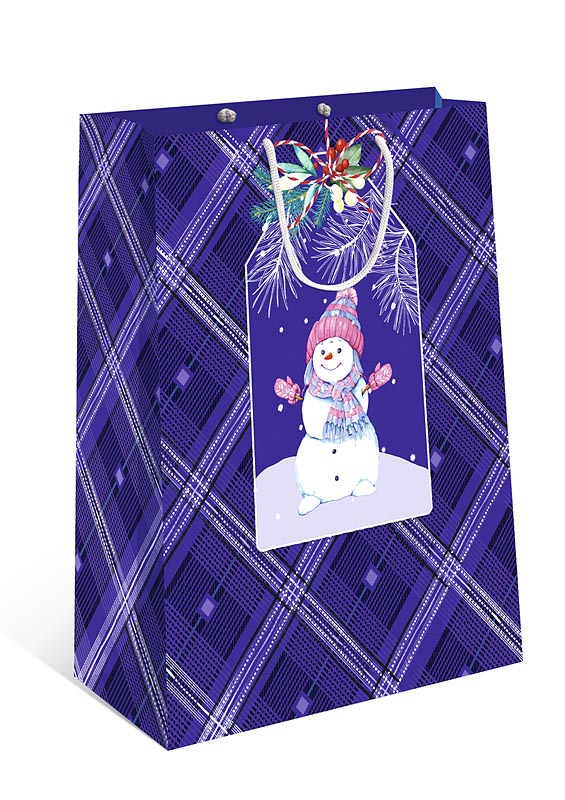 Пакет подарочный новогодний "Снеговик" (ВС)