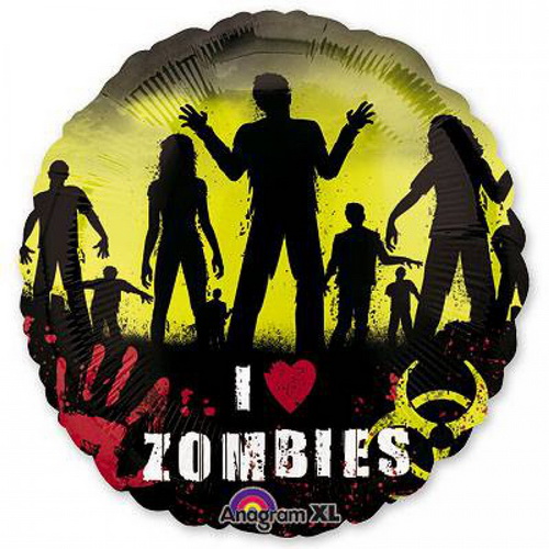 Шар А 18" "Я люблю ЗОМБИ!"