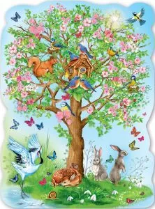 Плакат вырубной "Весенние дерево" Формат А2