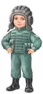 Плакат вырубной двусторонний "Мальчик-танкист" Формат А3