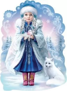 Плакат вырубной "Девочка Снегурочка" Формат А2