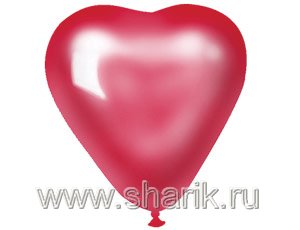 Шар латексный Сердце 16" Металлик Красное