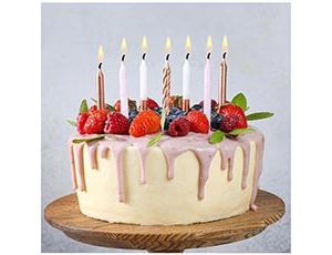 Свечи для торта розовые золото/белый блеск 8 см 12 шт