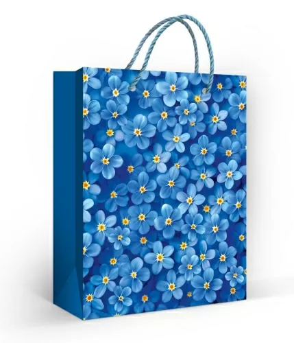 Пакет подарочный матовая ламинация "Незабудки" (MS)