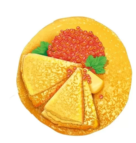 Плакат вырубной двусторонний "Блин с икрой" Формат А4