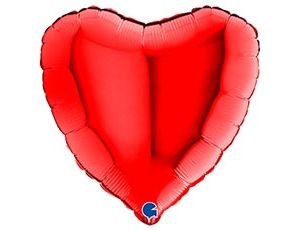 Шар Г Б/РИС СЕРДЦЕ 18" Металлик Red