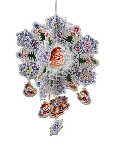 Новогоднее украшение 3D "Снежинка" Формат А3