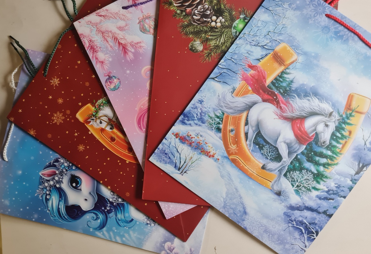 Ассортимент пакетов бумажных подарочных новогодних "Символ года" 260х320 (АВ)