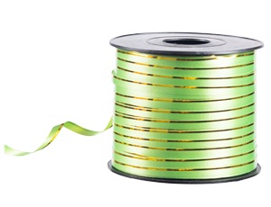 Лента с золотой полосой 5 ммх230 м ЗЕЛЕНАЯ