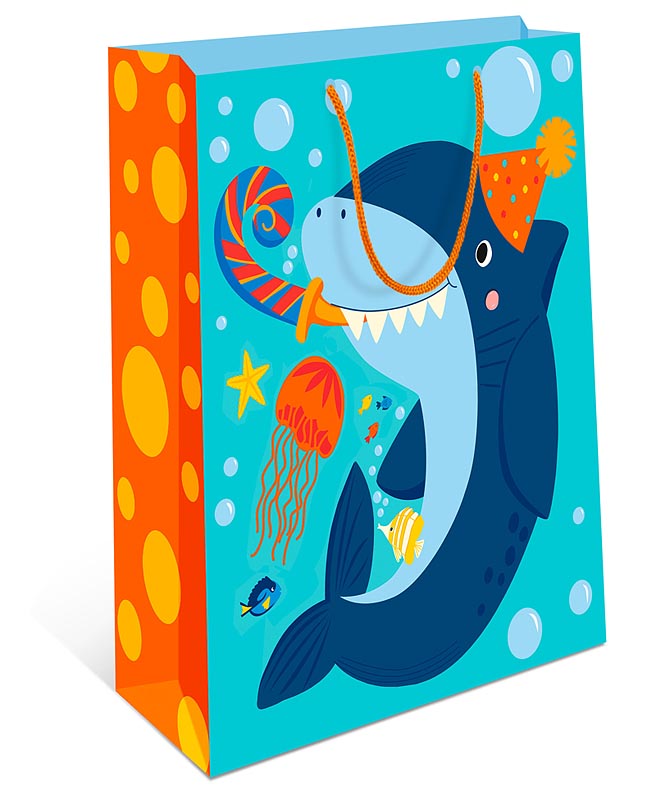 Пакет подарочный "Весёлая акула" (АА)