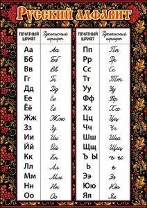 Мини-плакат "Русский алфавит" Формат А4