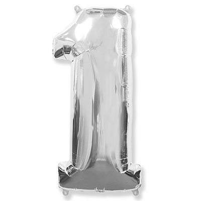 Шар фольгированный Ф ЦИФРА 1 32" Silver