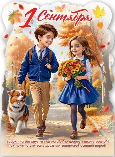 Плакат вырубной "1 СЕНТЯБРЯ" Формат А2