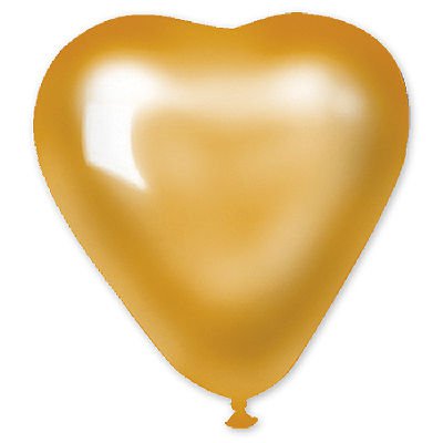 Шар латексный Сердце 16" Металлик Золотое