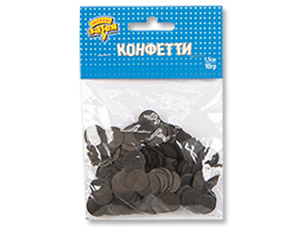 Конфетти Круги тишью чёрные 1,5 см 10 гр