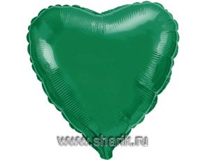 Шар Ф Б\РИС 18" "СЕРДЦЕ Металлик Green"
