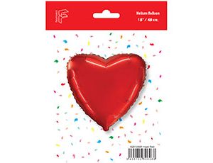 Шар Ф Б/РИС 18" СЕРДЦЕ Металлик Red (упаковка)