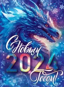 Плакат "Синий дракон" Формат А2