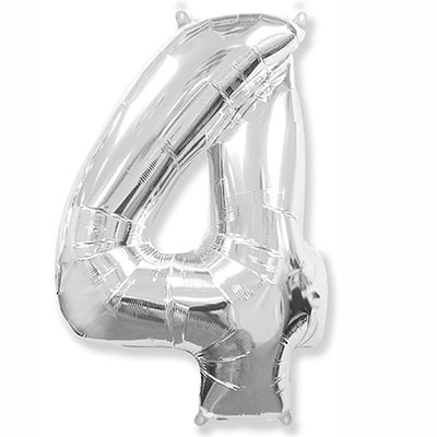 Шар фольгированный Ф ЦИФРА 4 32" Silver Шар фольгированный Ф ЦИФРА 4 32" Silver