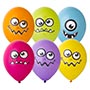 Шар латексный 14" с рисунком "Забавные монстрики" 2 цв