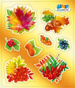 Наклейка декоративная "Листья, ягоды, орехи"