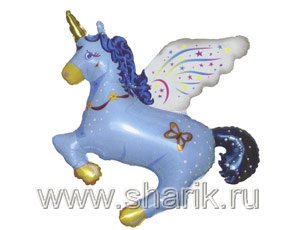Шар Ф М/ФИГУРА/3 "Единорог волшебный синий"