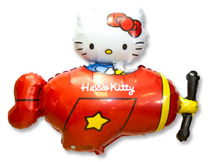 Шар Ф Фигура/11 "Hello Kitty самолёт красный"