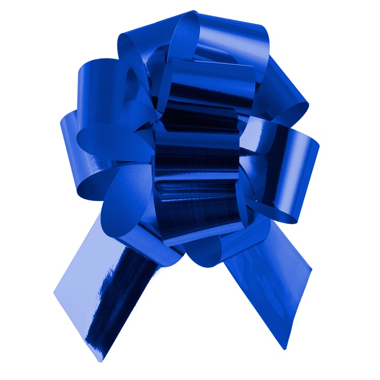 Бант-Шар металл СИНИЙ D18 см 5 см