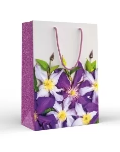 Пакет подарочный матовая ламинация "Сиреневые цветы" (ML)