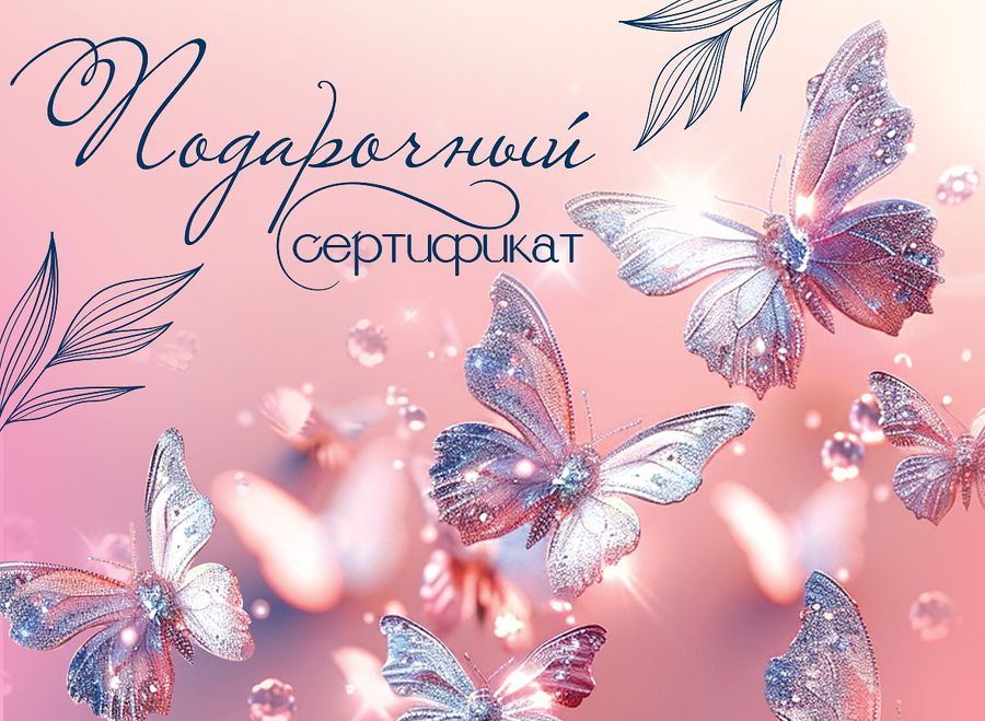 Конверт для подарочного сертификата "Бабочки"