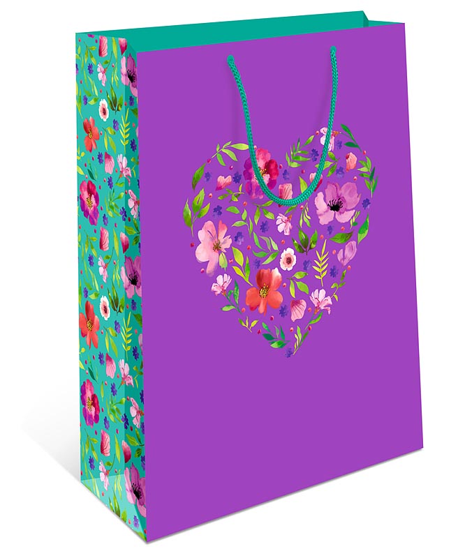 Пакет подарочный "Цветочное сердце" (DE)