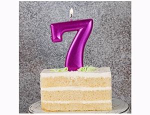 Свеча-цифра "7" Ярко-розовая 8 см