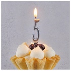 Свеча-цифра "5" Элегант СЕРЕБРО 5 см