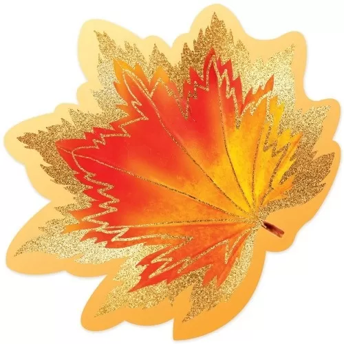 Украшение на двустороннем скотче "Кленовый лист оранжевый" Отделка