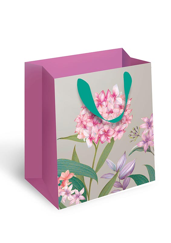 Пакет подарочный ПРЕМИУМ "Розовые цветы" (DA)