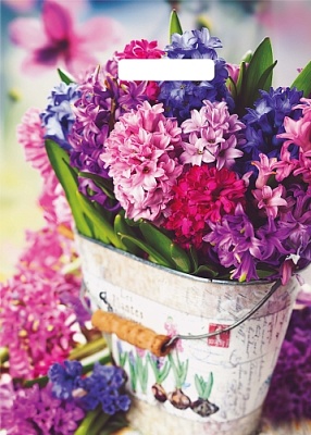 Пакет полиэтиленовый с вырубной ручкой "Весенние краски" (29х40 см)