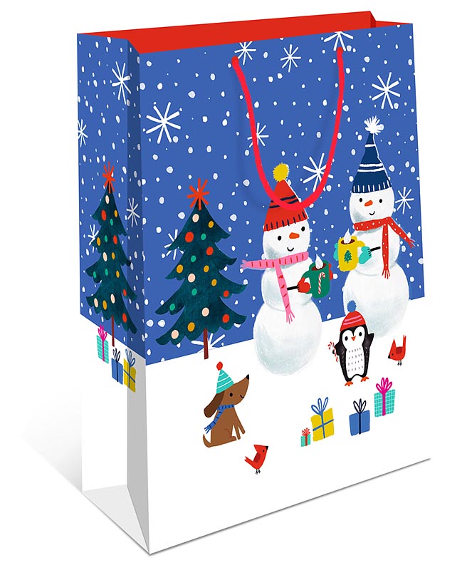 Пакет подарочный новогодний "Весёлые снеговики" (ВС)