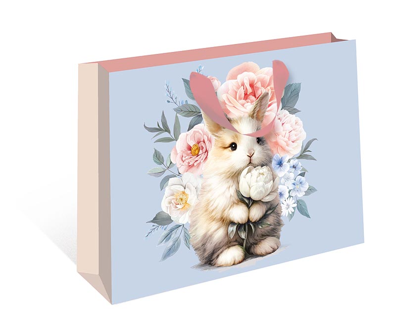 Пакет подарочный СТАНДАРТ ПЛЮС "Зайка в цветах" (ААА+)