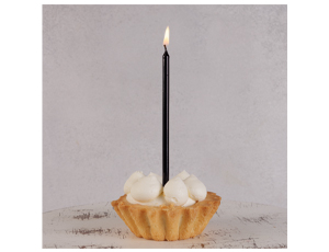 Свеча для торта с подставкой ЧЕРНАЯ металлик 11 см