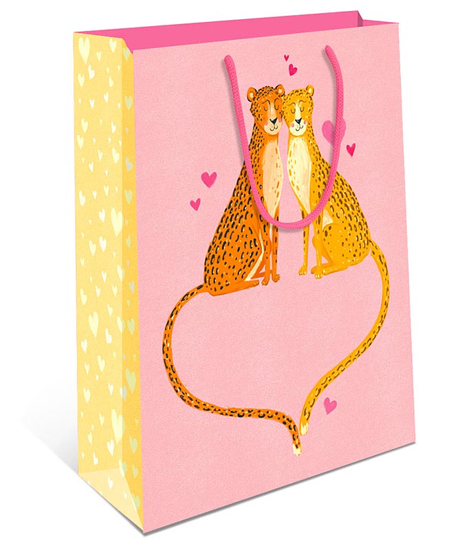 Пакет подарочный "Влюблённые гепарды" (АВ)