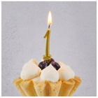 Свеча-цифра "1" Элегант ЗОЛОТО 5 см