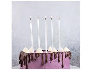 Свечи для торта с подставками БЕЛЫЕ перл 13 см 12 шт