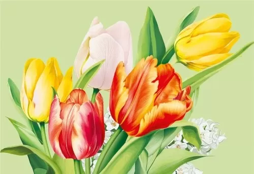 Конверт художественный "Тюльпаны" Формат А5