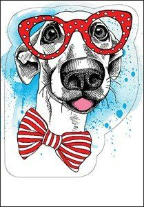 Набор наклеек "Собака в очках и галстуке" Формат А5