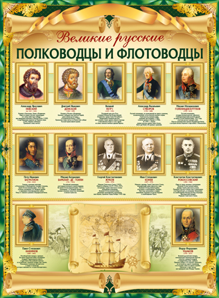 Плакат "Великие русские полководцы и флотоводцы" Формат А2